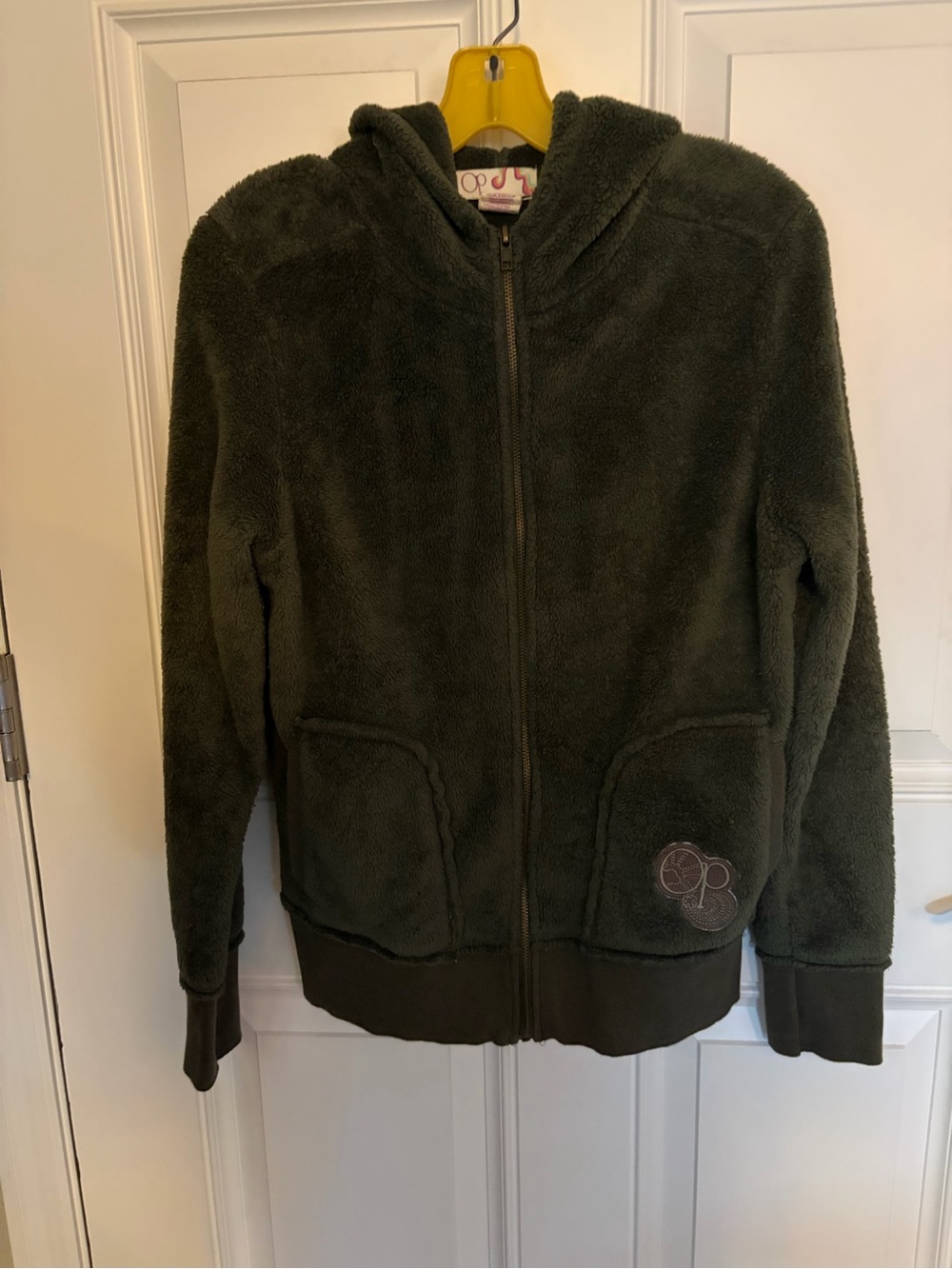 OP women’s Olive Green Fleece Hoodie Jacket